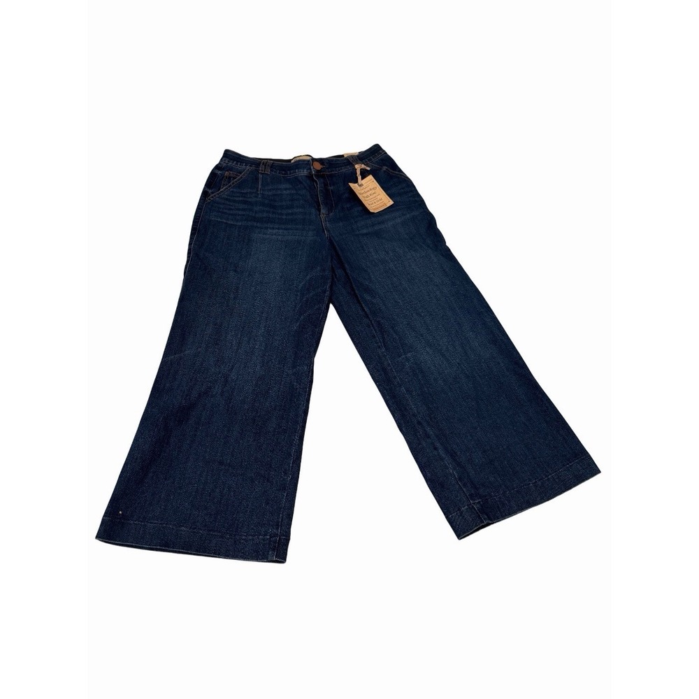 Democracy Ab Technology High Rise Women's Booty Lift Jeans Wide Leg Blue 12 NWT